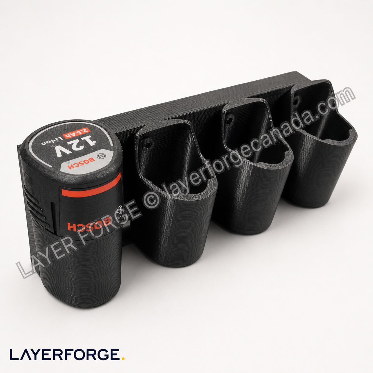 Bosch 12V-Compatible 4-Slot Battery Holder & Wall Mount 2